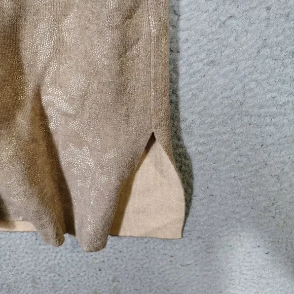 Chico's Shine Cardigan Women's 1 Tan Jacquard Print Reversible Sleeveless NWT - Picture 12 of 12